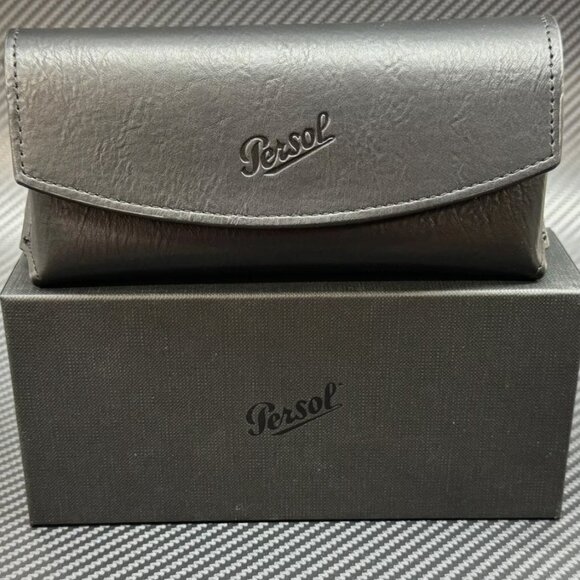 PERSOL Black Mens Smoke Polarized 57mm Sunglasses - Picture 5 of 5